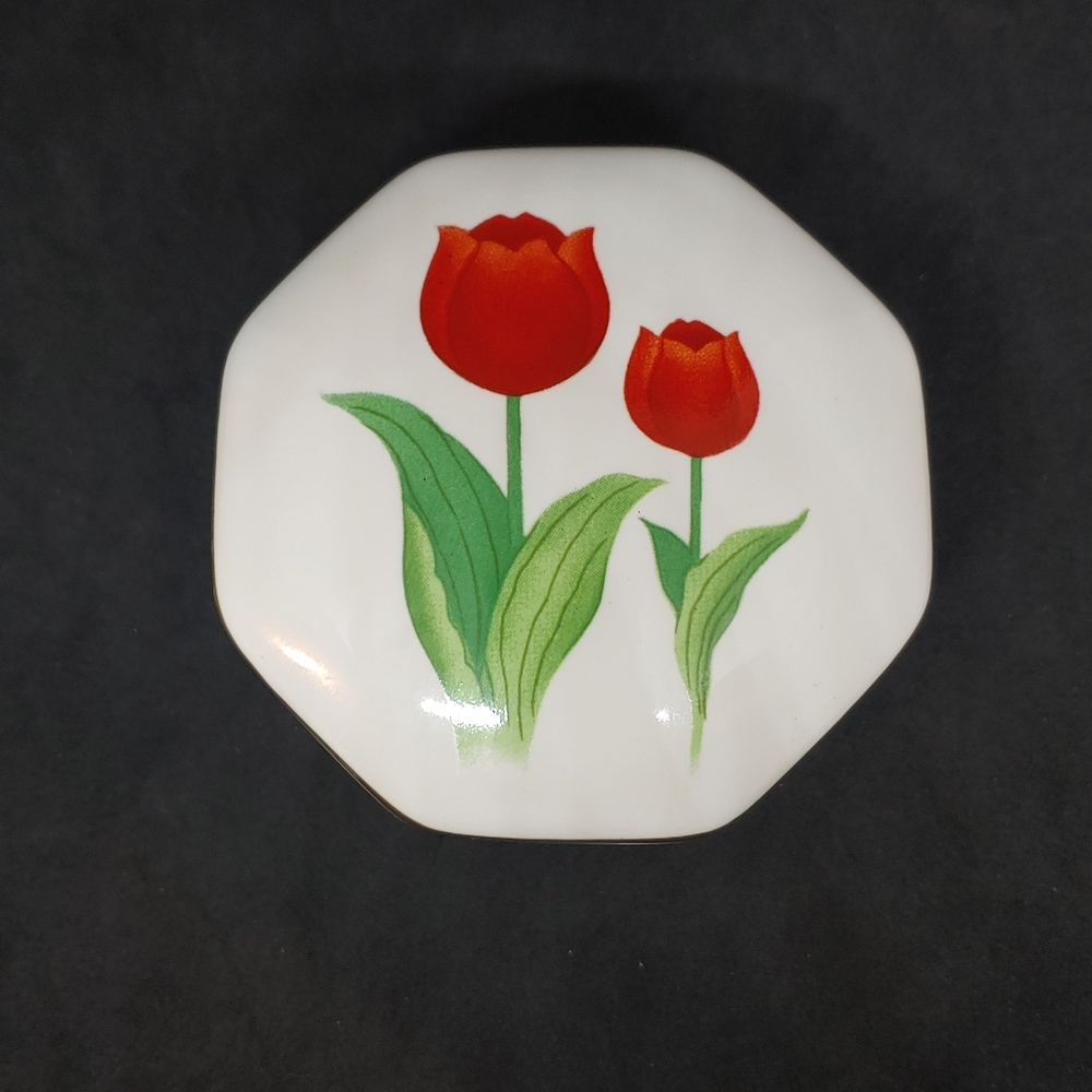 Otagiri Red Tulip Trinket Box